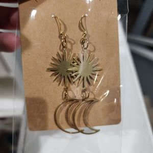 Handmade sun and moon  earrings